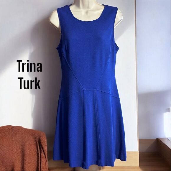 Trina Turk Dresses & Skirts - Trina Turk Women's Size 8 Blue Sleeveless A-Line Knee Length Dress